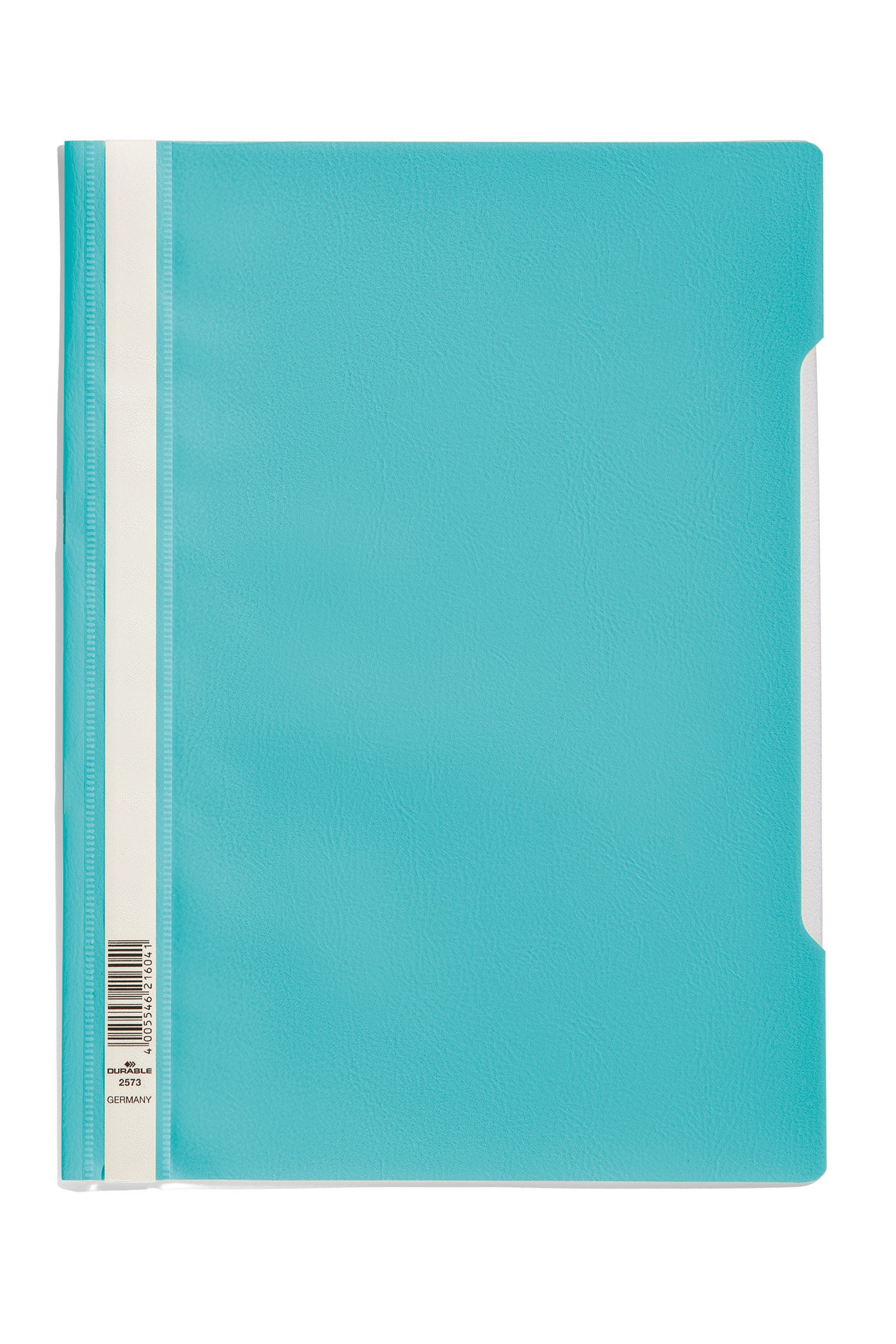 Durable Clear View A4 Document Folder Turquoise | Transparent Front Cover | Pack of 50 Folders | Ideal for Holding A4 Punched Documents