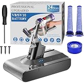 BOTKK 10000mAh Professional Replacement for Dyson V8 Battery SV10 SV25 | 21.6V Li-ion Compatible with Dyson V8 Animal Absolute Motorhead Fluffy Cordless Vacuum Cleaners 215681 967834-08 405814