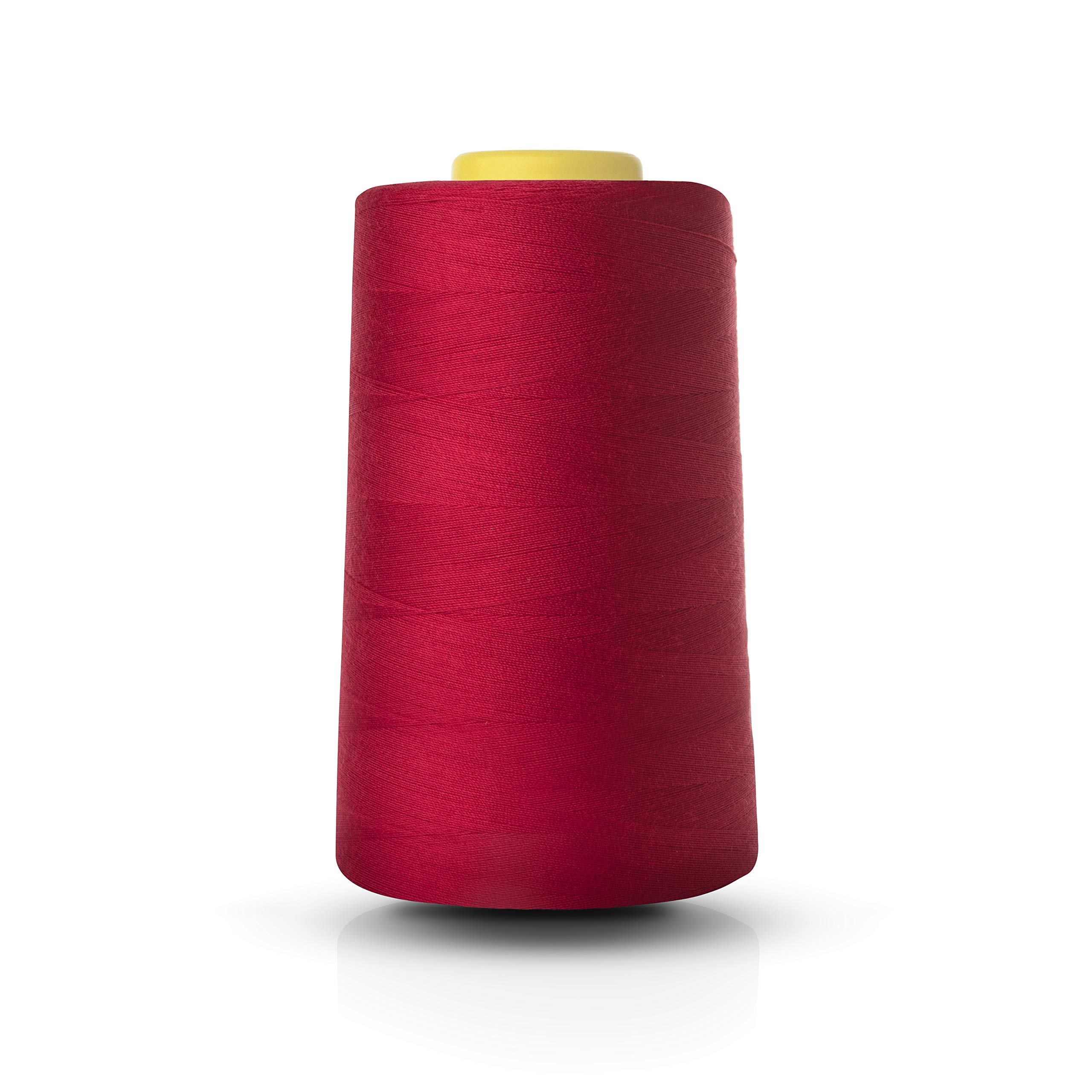 Realm Single Overlocking Sewing Machine Polyester Thread 5000 Yards Cones White Black Natural Navy Red (Red)