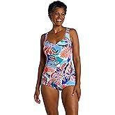 Maxine of Hollywood Womens Shirred Front Girl Leg One Piece Swimsuit