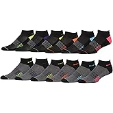 JAMES FIALLO Men’s 12 Pairs Low Cut Athletic Socks – Performance Sport Cushioned Training & Running Style Size 10-13