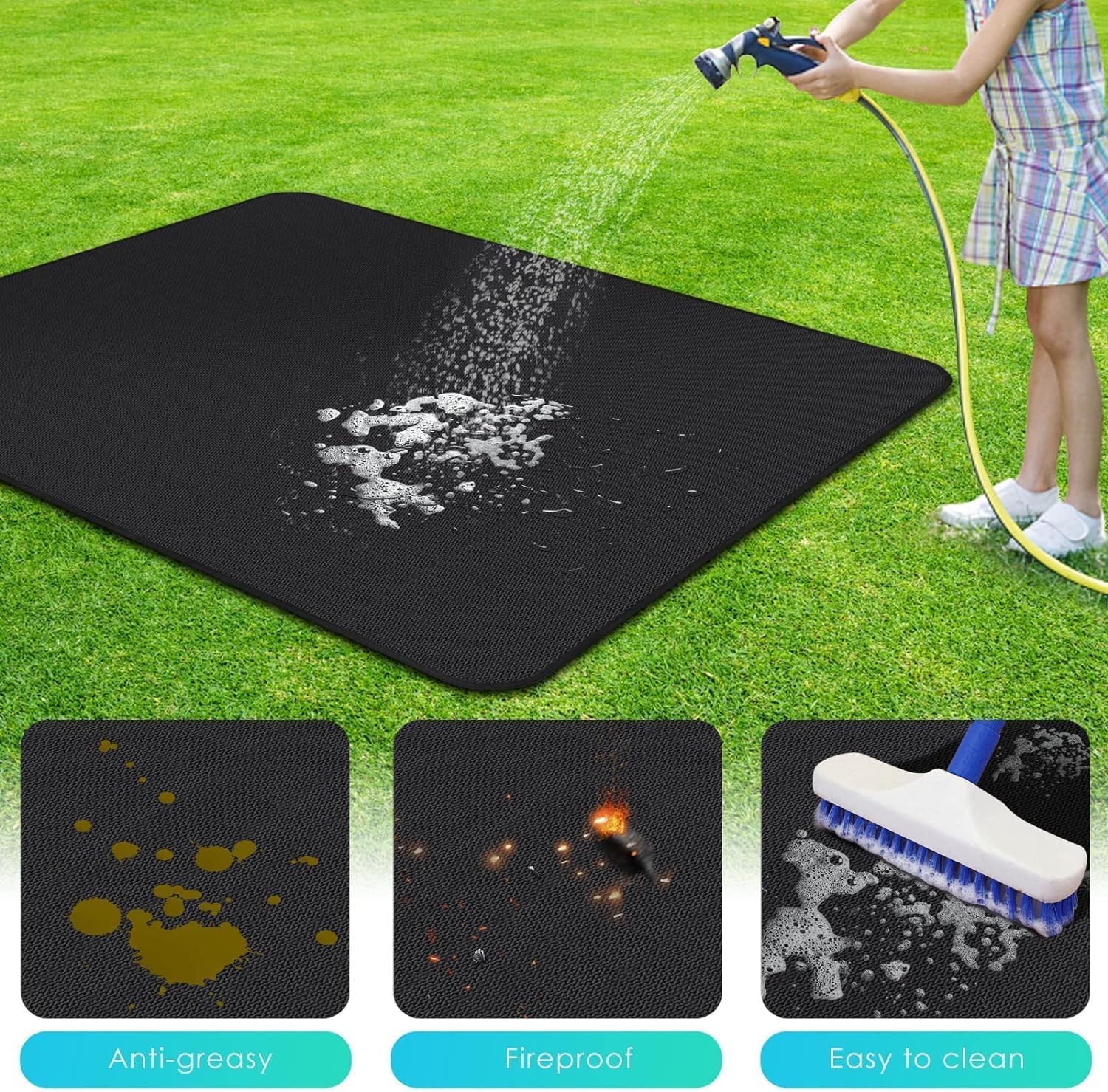 EC Technology Under Grill Mat EC TECH, 60 x 48 Inch Grill Mat Under