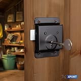 XFORT Traditional 4x3 Rim Press Lock Surface Mounted Black with Key view 2