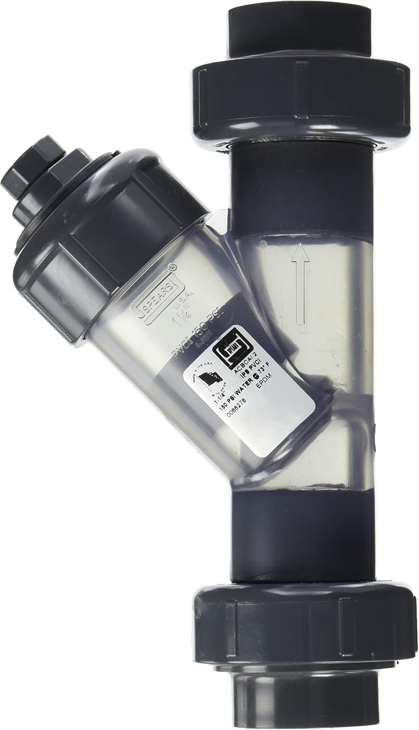 Spears 162A012CL PVC Schedule 80 Clear YCheck Valves, Pipe Fittings