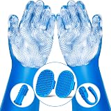 Augwind 6PCS Pet Grooming Kit for Dogs,Cats and Horses | Dog Washing Gloves | Dog Bath Brush | Dog Bath Gloves | Dog Shampoo Brush | Pet Grooming Gloves | Dog Bath Supplies (Navy Blue)