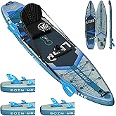iTAOSTAR Lead 12'×35"/11'×33" Inflatable Stand Up Paddle Board - Premium SUP Board Kit with 5 Fins - Ultra Stable Wide Paddleboard for Adults & Youth - All Skill Levels - for Lakes, Oceans & Fishing