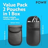 POWR Faraday Pouch for Car Keys 2 Pack Anti Theft Keyless Signal Blocker view 2