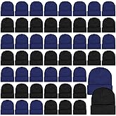 SATINIOR 50 Pack Winter Hats Bulk Beanies Unisex Knit Skull Caps Warm Stocking Hat for Adults Homeless
