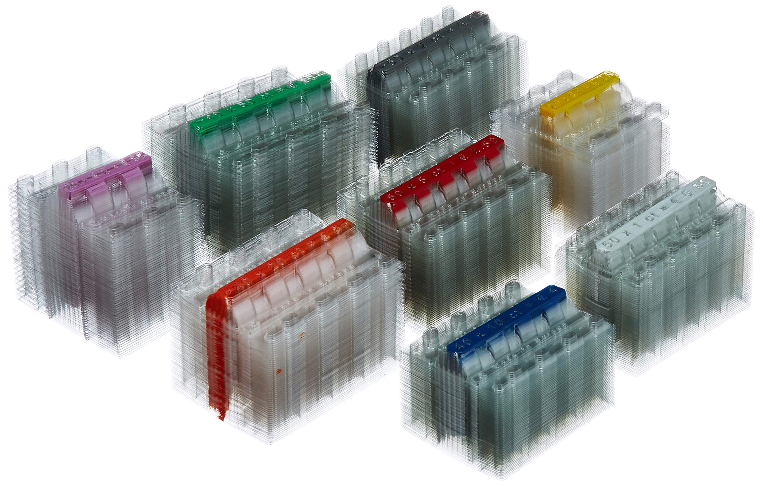 effektivo 10338 Plastic Coin Sleeves Set for All Euro Coin Types Pack of 400 8 x 50