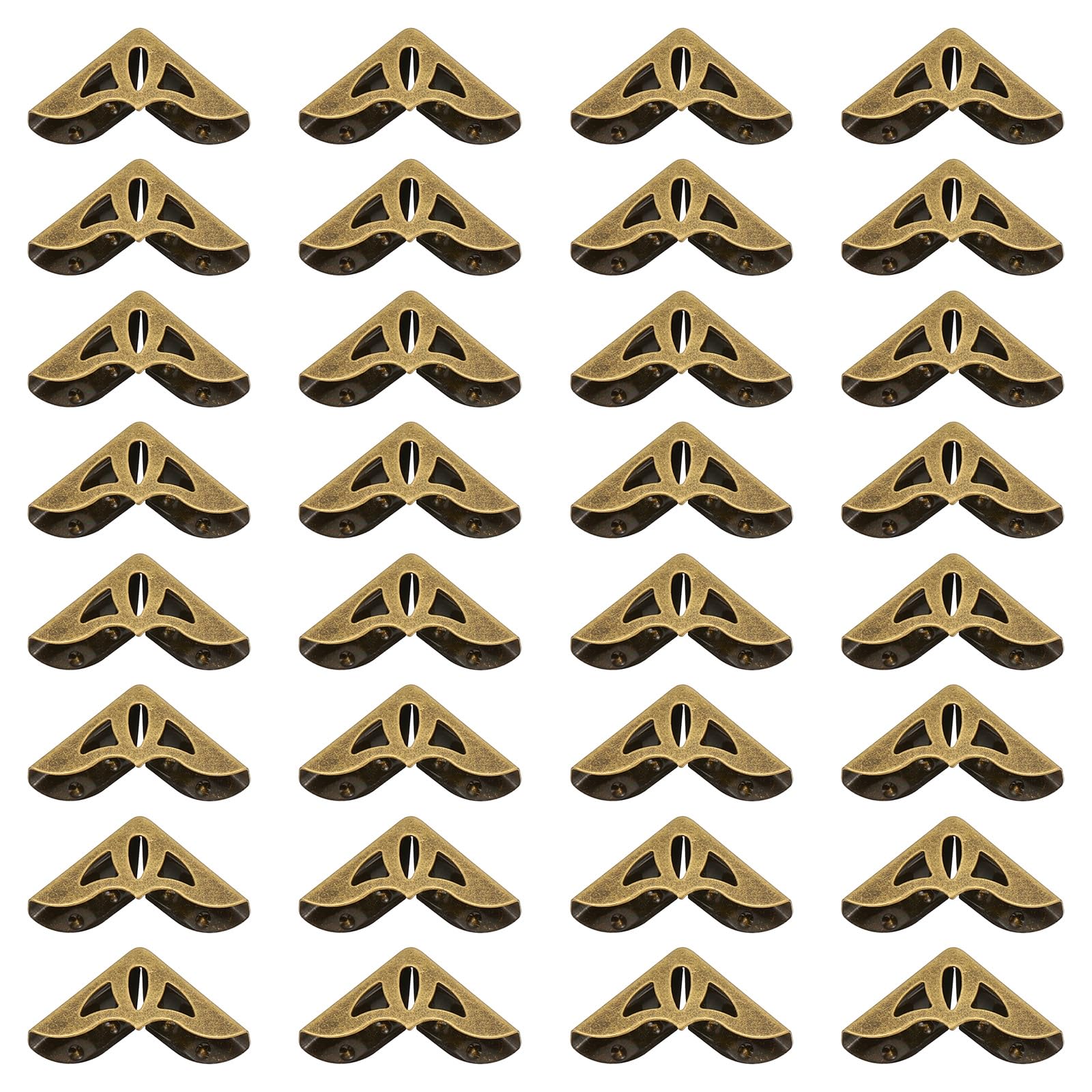 PATIKIL 24mm Metal Book Corners, 50pcs Photo Corners Book Corners Protector Retro Metal for Crafting Scrapbook Photo Album Book Binding, Bronze