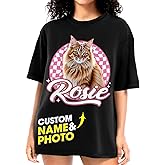 H-DEWALL Custom Shirts Custom Bootleg Rap Shirt for Him Custom Face Shirt with Photo Pet Custom Tees Gift for Dog Cat Lover