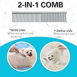Candure Dematting Comb for Dogs and Cats Dual Sided 17+9 Deshedding Tool view 6