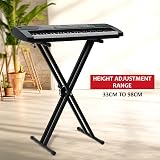 Crystals Double Braced X Frame Music Keyboard Stand 7 Height Positions Black view 6