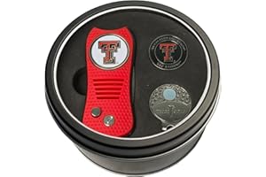 Team Golf NCAA Gift Set Switchblade Divot Tool, Cap Clip, & 2 Double-Sided Enamel Ball Markers, Patented Design, Less Damage to Greens, Switchblade Mechanism