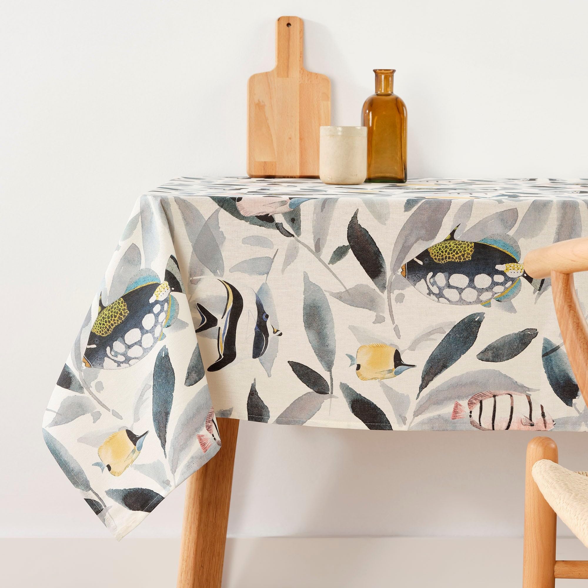 BELUM | Stain Resistant Tablecloth Size 200 x 140 cm - Extra Soft Touch Tablecloth Colour Multicolor - Tablecloth 100% Made in Spain Fabric 100% Organic Cotton - Tablecloth Model 0120-382