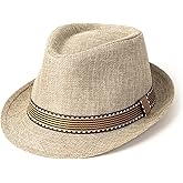 Lisianthus Fedora Hat for Men Panama Trilby Hat Short Brim Summer Sun Hat