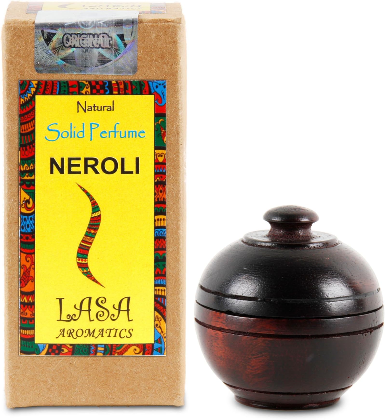 LASA AROMATICSNeroli Natural Solid Perfume Body Musk In Wooden Jar - 6 gm