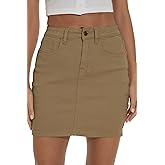 GUANYY Womens Mini Denim Skirt-Casual Stretch Slim Fit High Waisted Jean Skirts