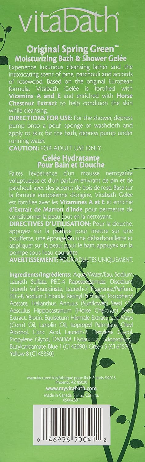 Vitabath Moisturizing Bath & Shower Gelee, Original Spring Green 32 oz (900 g) : Bath And Shower Gels : Beauty