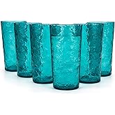 KX-WARE 18-ounce Acrylic Highball Glasses Plastic Tumbler, set of 6 Turquoise