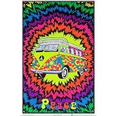 Peace Bus Blacklight Poster - Flocked - Blacklight Poster - 23" x 35"