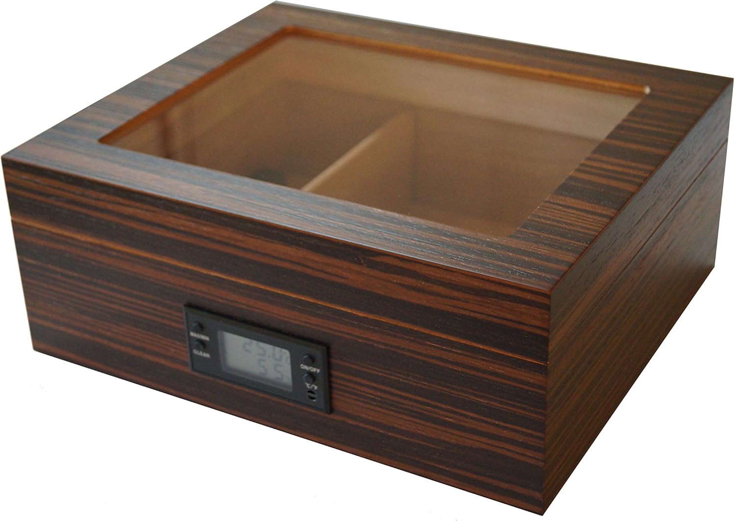 GERMANUS EBENUM Humidor con higrómetro digital y GERMANUS Crystal