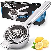 Zulay Extra Large Lemon Squeezer Stainless Steel - Easy Squeeze Heavy Duty Lemon Juicer Hand Press - Ergonomic Citrus…