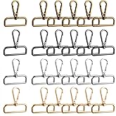 Framendino, 24 Pack Lobster Claw Swivel Clasps Metal D Ring Snap Hooks Trigger Lanyard Clasp Clips Hook for Keychain Jewelry DIY Crafts Purse Bag Making 1.5 Inch