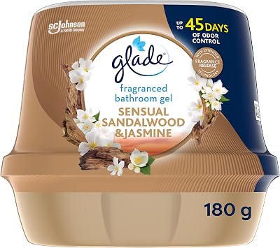 Glade Fragranced Bathroom Gel 180g Sandalwood Jasmine Odour Control