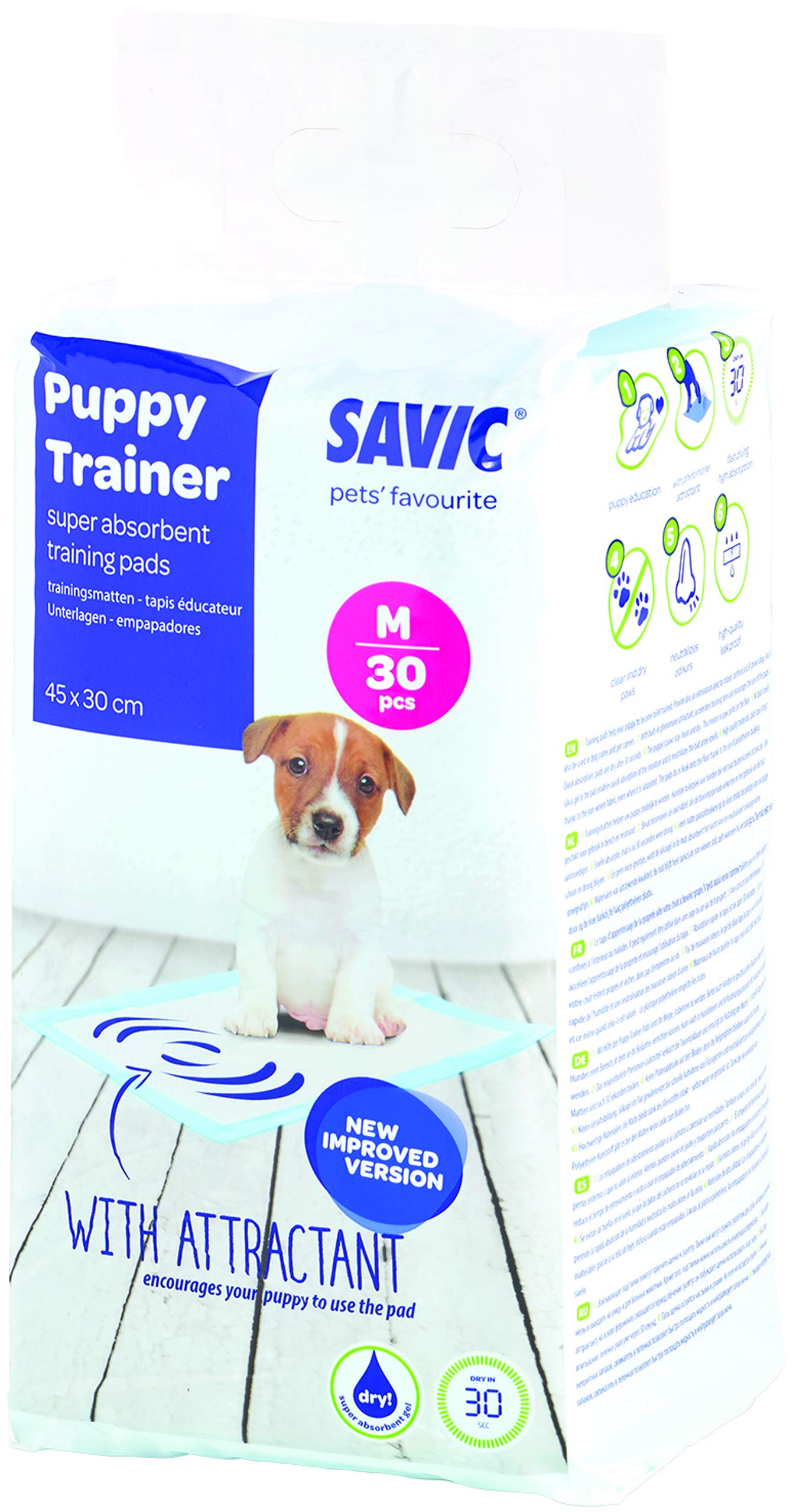 SavicMedium 30 Pads Puppy Trainer Refill, White, 45 x 30 cm