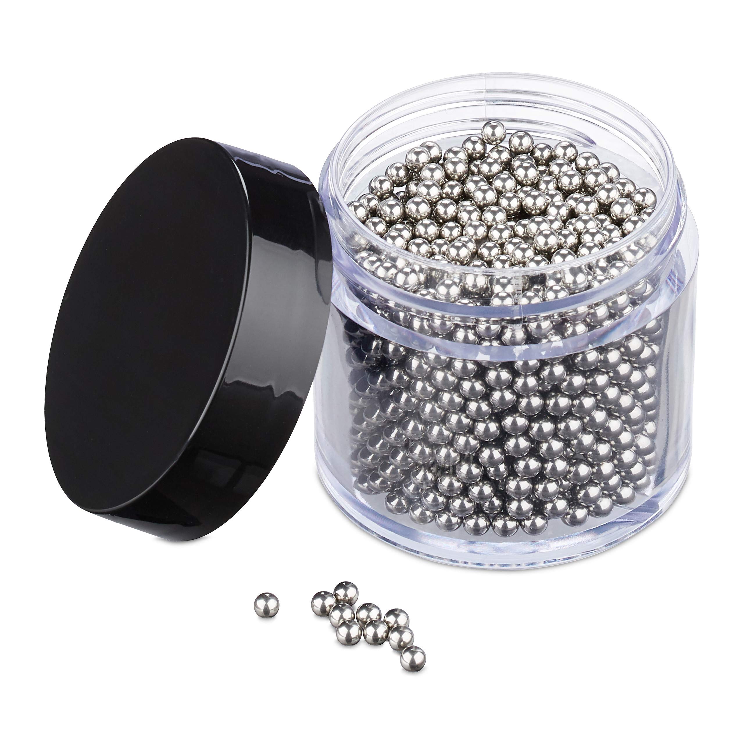 Relaxdays Cleaning Beads Set, 1000 Pieces, Stainless Steel, Carafes, Bottles, Decanters & Vases, Remove Stains, Silver