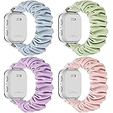 4 Pack Kids Scrunchie Bands Compatible with Gizmo Watch 3 2 1/Gabb Watch 3e 3 2 1/Sync UP Watch/Cosmo Jr Track Watch, 20mm Stretchy Solo Loop Cute Band for Boys & Girls