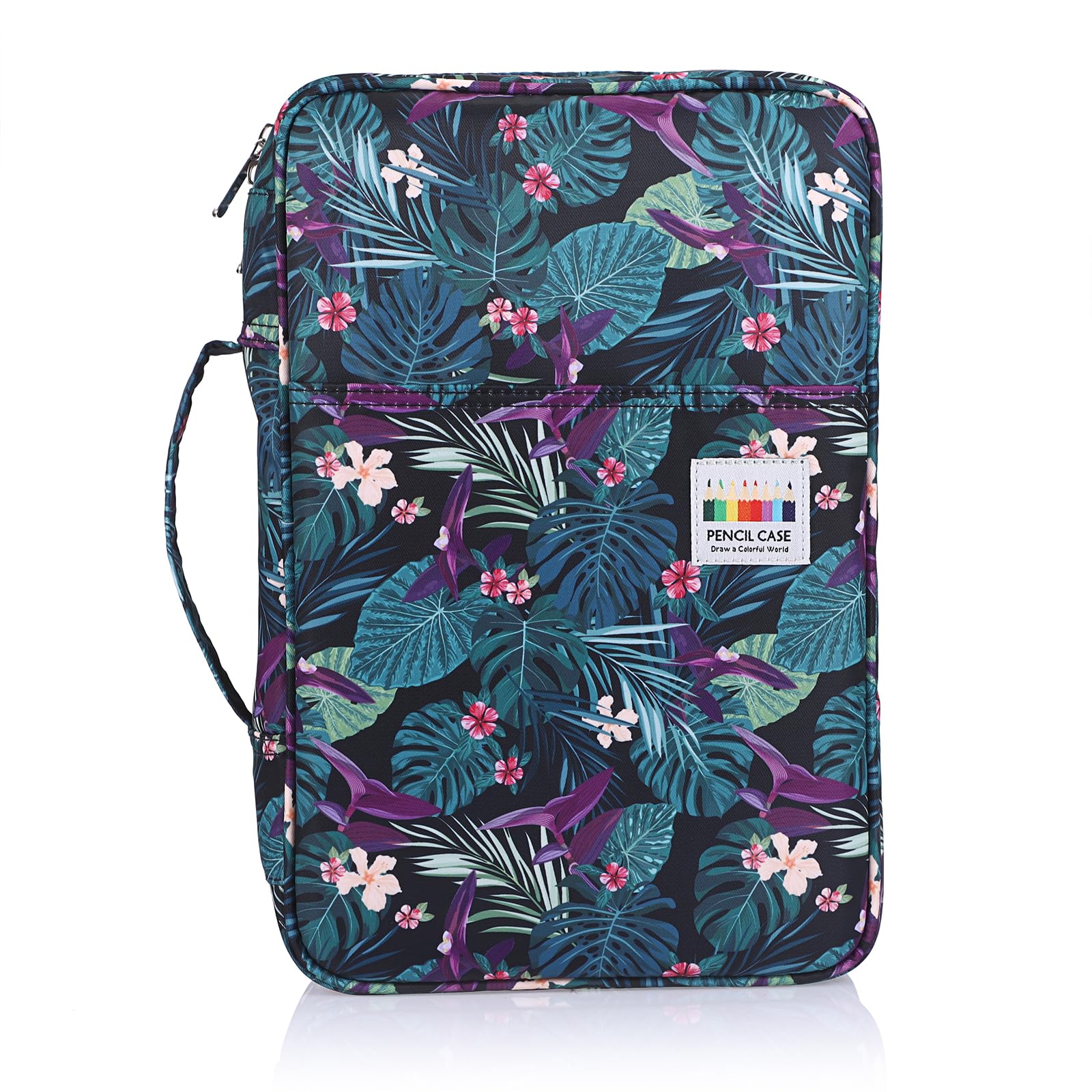 BSTKEY 300 Slots Pencil Case Pencil Wrap for Colored Pencils, Large Capacity Pencil Holder Pen Pouch Bag Stationery Organizer Case (Turtle Bamboo)