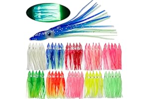 Gefischtter Squid Swimbait Fishing Lures - Tail Octopus Jig Head Glow Soft Plastic Lures - Trout Bass Fishing Baits Kit