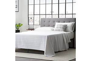 Edenbrook Hawthorne Faux Leather Headboard - Modern -Adjustable Height - Buttonless Tufting, Queen, Grey