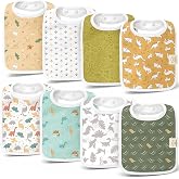 KeaBabies 8-Pack Organic Baby Bibs for Boys, Girls Drool Bibs (Mesozoic) | Super Absorbent Cotton Bibs for Teething and Drooling Newborn, Toddler, Ultra Soft, Machine Washable, Gender Neutral Colors