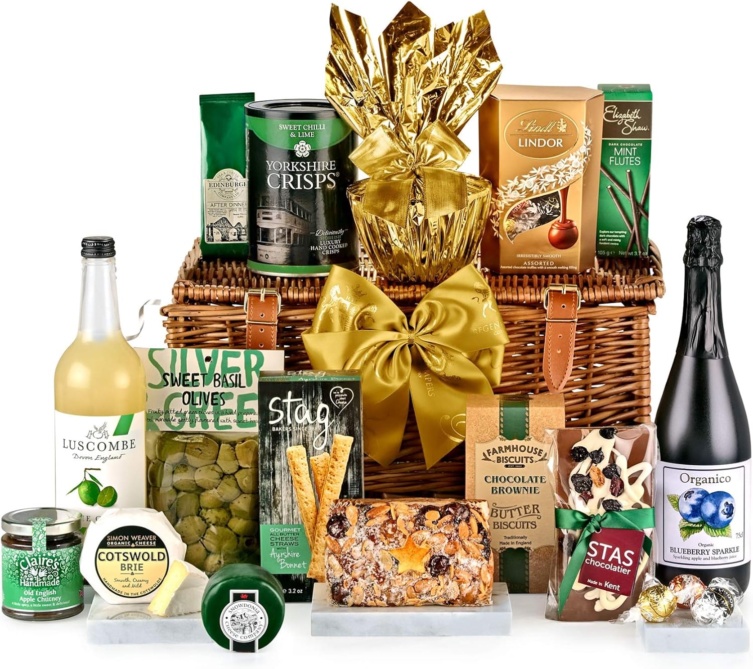 Richmond Hamper AlcoholFree Hand Wrapped Gourmet Food Basket, in