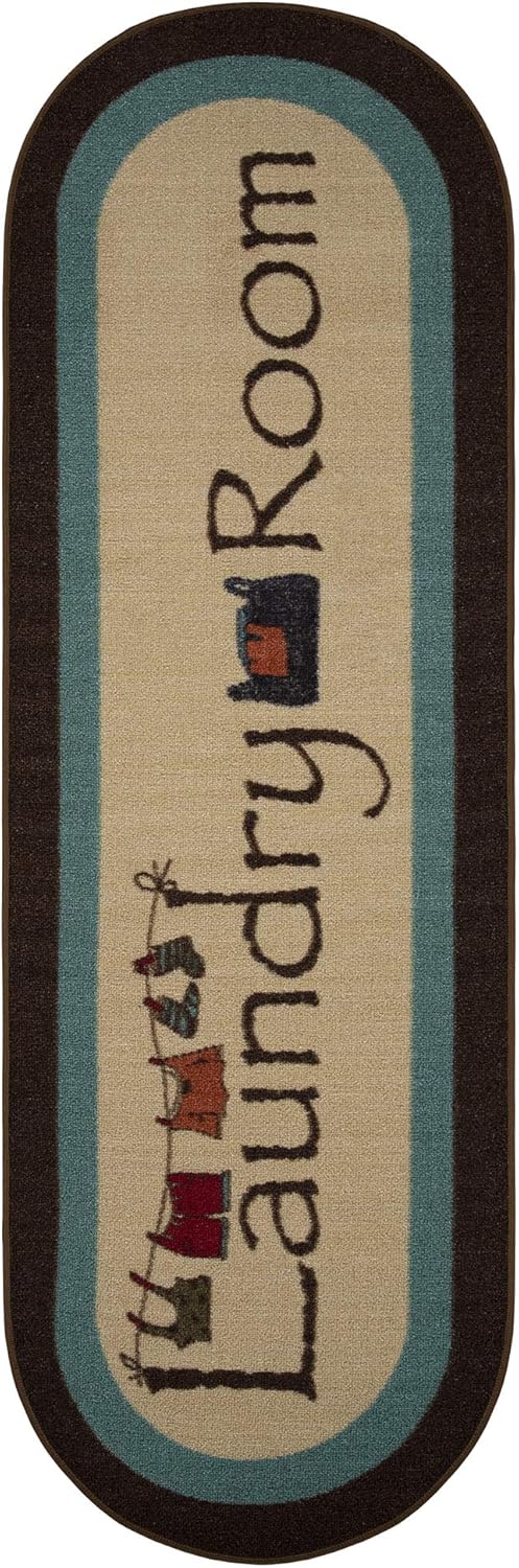 Ottomanson Laundry Runner Rug, 20" x 59", Brown: Furniture & Decor