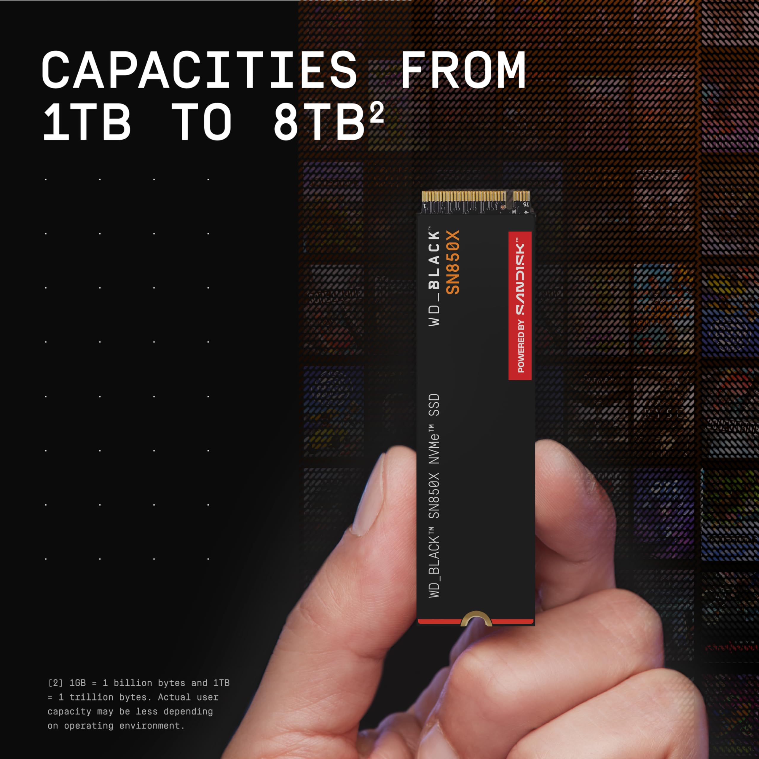 WD_BLACK 8TB SN850X NVMe Internal Gaming SSD Solid State Drive - Gen4 PCIe, M.2 2280, Up to 7,200 MB/s - WDS800T2X0E