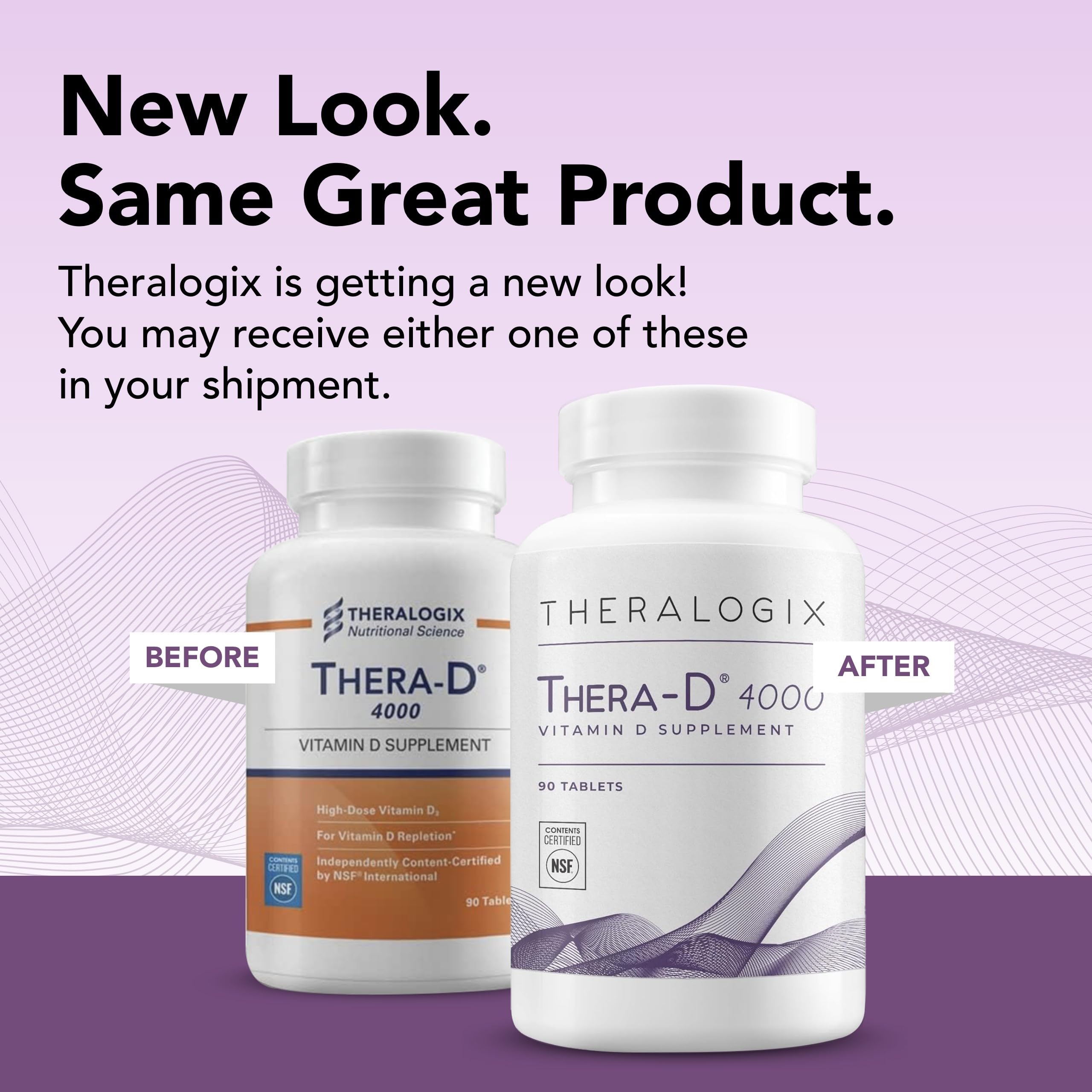 Theralogix Thera-D 4000 Vitamin D Supplement - 4,000 IU (100 mcg) Vitamin D3 Tablets - 90-Day Supply - Immune Support Supplement for Women & Men - Aids Bone & Heart Health - NSF Certified - 90 Tablets