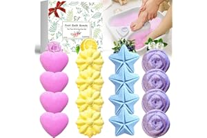 Bath Foot Bombs, 16 Pack Foot Soak with Bath Salt and Tea Tree Oil. Organic Natural Handmade Aroma Pure Essential Oil Bubble 
