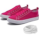 Canvas Shoes for Women Casual Low Top Sneakers Fashion Womens Tennis Shoes with Extra Laces