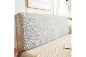 EFELIM Stretch Headboard Covers for Queen Cal King Size Bed Headboard Slipcover, Jacquard Bed Head Cover Dustproof Protector Cover for Bedroom Décor (Light Gray,King:78.7in)