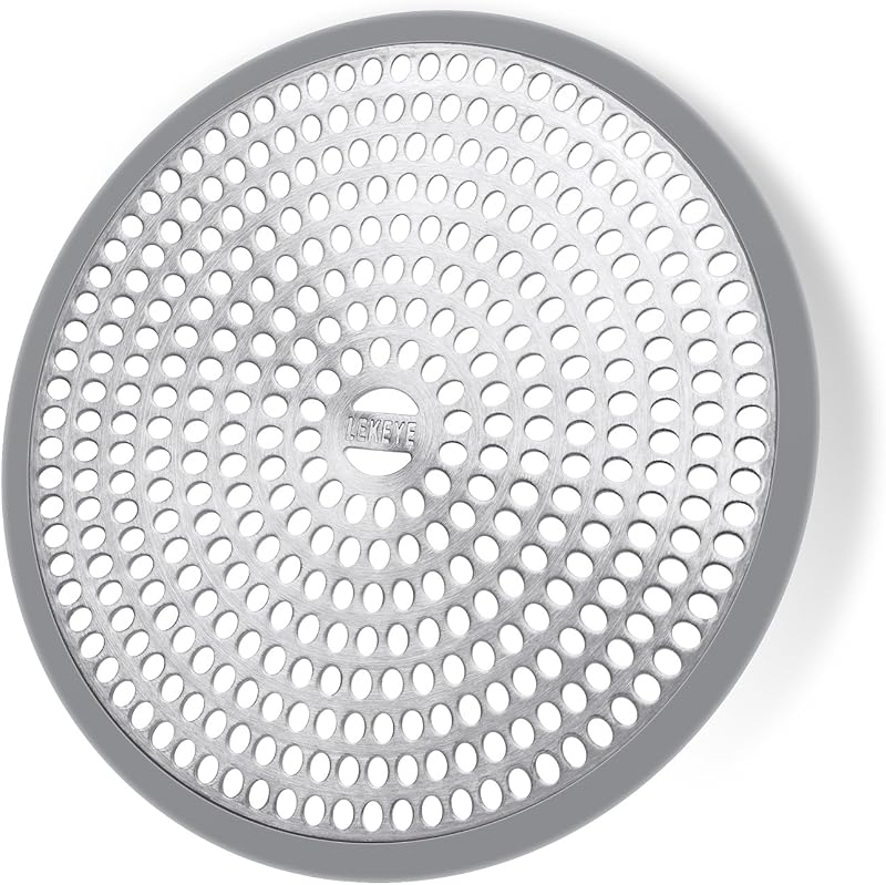 LEKEYE Shower Drain Hair Catcher Strainer Stainless Steel Silicone