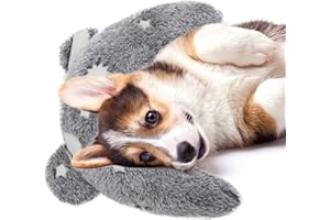 Maiiu Pet Calming Pillow for Dogs, Soft U-Shaped Pillow Glow in The Dark, Joint Relief, Sleep Comfortably,Suit for Small, Medium, Large Dogs, Fluffy Pet Neck Pillow (S-Gray)