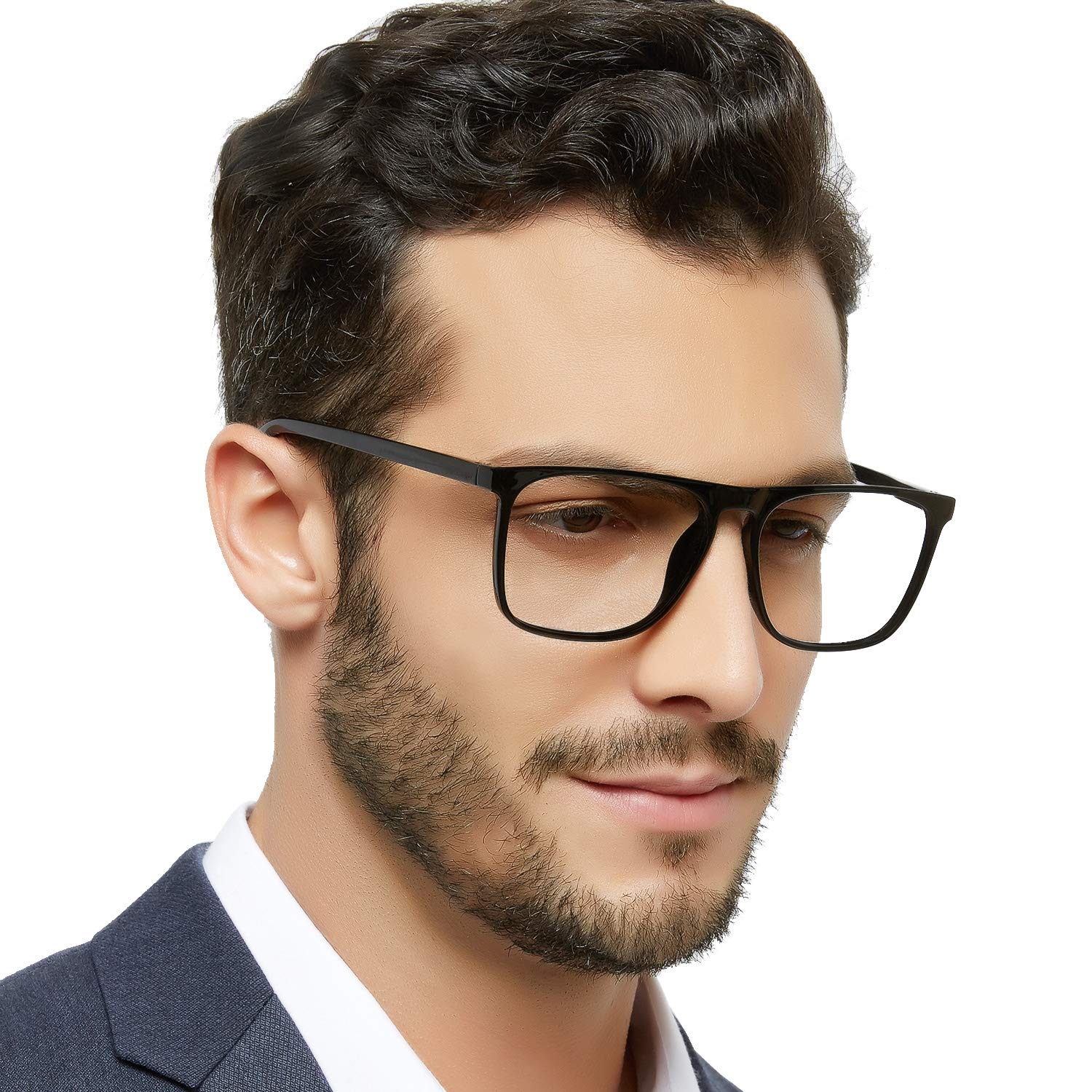 OCCI CHIARI Extra Large Reading Glasses for Men Mens Trendy Style Readers Glasses for Reading Sturdy Hinge (Black,5)