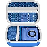 Kids Camera Case Compatible with Esoxoffore/for Dududragon/for Bofider/for Letshaha/for Masterbee/for Dylanto/ for Mgaolo Instant Print Camera, Digital Video Cameras Storage for Roll Papers-Deep Blue