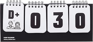 Amazon 誕生日 結婚式 妊娠 出産 記念日 カウントダウン 卓上 カレンダー ブラック 文房具 オフィス用品 文房具 オフィス用品