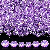 WILLBOND 600 Pcs Crystal Glass Beads for Jewelry Making Bulk Suncatcher Faceted Rondelle Loose Gemstone for Valentine's Day, Irish Holiday, Easter Bracelet DIY Crafts 8mm, 6mm, 4mm(Purple)