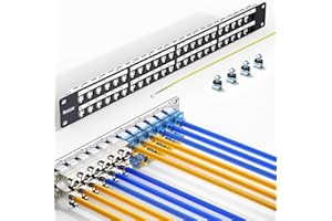 PBAEGAV 48 Port Patch Panel Blank UTP/STP 1U 19" Keystone Patch Panel for Business Networking Essential for Efficient Port Management (48 Port)